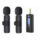 Microfone Lapela Sem Fio Duplo Para Celular P3 3,5mm 