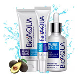 Set De 3 Pure Skin Bioaqua Retira Acne Espinillas Grasa