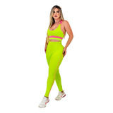 Conjunto Para Academia Fitness Legging Top Bojo Cintura Alta