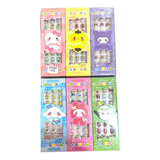 Pack 12 Set Uñas Postizas Press On Hello Kitty Y Sus Amigos