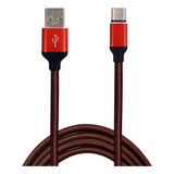 Cable De Datos Usb Tipo C Y Carga Rapida 1m Color Rojo