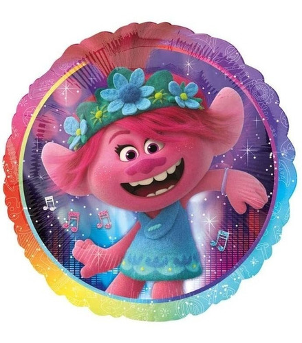 5pz Globo Metálico Trolls World Tour 18in/45cm N02 F2 0tro0