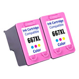 Kit Cartucho Compatível Com Hp 667xl + Kit 60xl Compatível