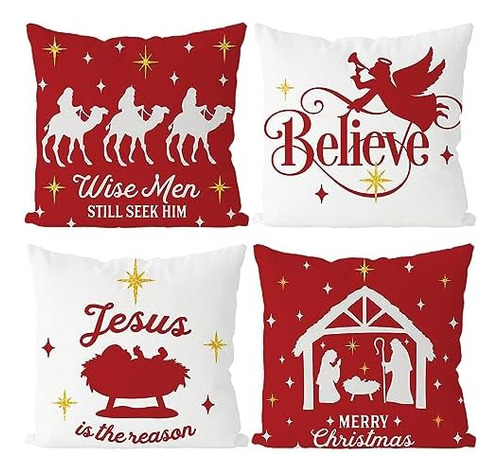 New Fundas De Almohada Navide?as De 18.0 X 18.0 In  Juego