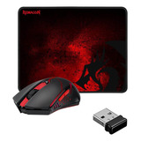 Pack Gamer Mouse Inalambrico 2.4 Ghz + Pad Redragon 33x26cm