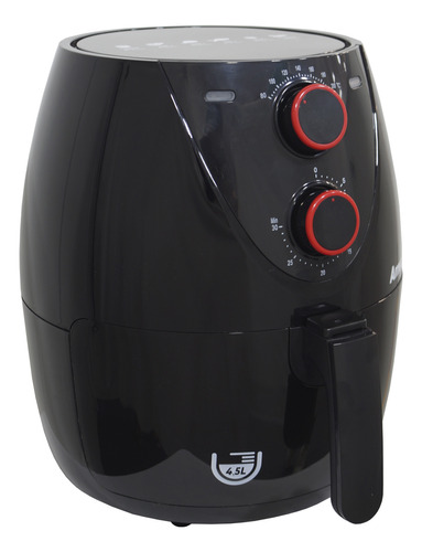 Fritadeira Airfryer Sem Óleo Panela 4,5 L 1400w Timer Preta