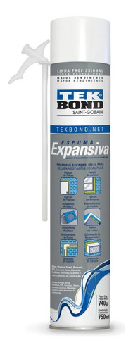 Espuma Expansiva Pu Tekbond 740 G / 750 Ml Uso Profesional