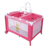 Cuna Corral D Bebe Zoo Baby Movil Musical Color Rosa