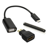 Micro Usb Gpio Mini-hdmi Macho A Hembra For Raspberry Pi