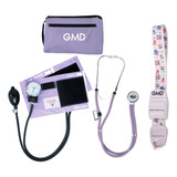 Fonendoscopio Rappaport +tensiómetro+torniquete Medico Color Purpura Claro- Caritas Medicas