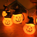 Serie Calabaza Sombrero Bruja Luz Led Halloween 2.5mt Enchuf