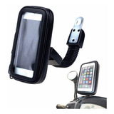 Suporte De Celular Para Moto No Retrovisor Com Capa Chuva 