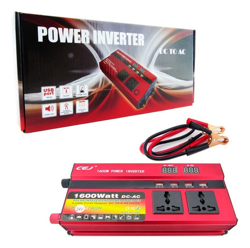 Inversor Conversor Voltaje Corriente 24v A 220v Auto 1600w 