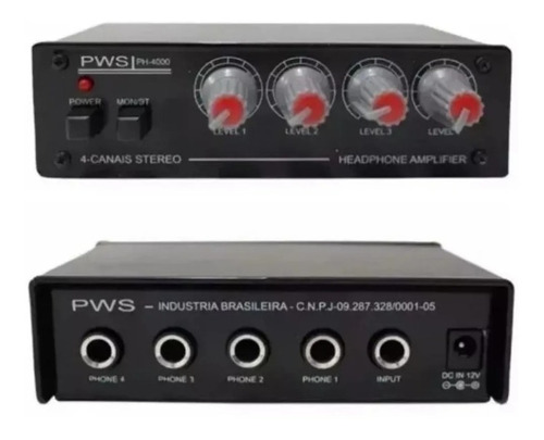 Amplificador Fone Power Play Pws Ph4000 Monitor Estudio Palc