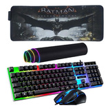 Combo Pad Mouse Rgb 80cm X 30cm + Teclado Y Mouse Gamer