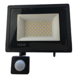 Refletor Led Smd Sensor Presença Luminária 100w Branco Frio
