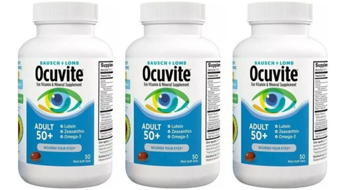 Pack X3 Ocuvite Adult +50 Salud Ocular Vitam. Omega 50 Caps