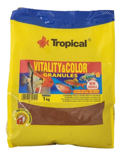 Alimento Tropical Vitality Y Color Granulado 1kg Para Peces 