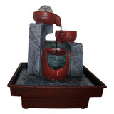 Fuente De Agua Feng Shui Zen Mediana De Interior C Luz 25 Cm