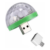 Luz Led Rgb Esfera Audiorritmica Usb Con Adapt Otg Micro Usb