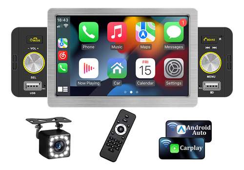 Auto Estereo Pantalla Carplay Android Auto Inalámbrico 1din