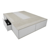 Cama Multifuncion Sommier Box Cajones Para Colchon 2 Plazas 