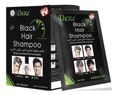 10 Pcs Dexe Champú Para El Cabello Negro Tinte Instantáneo P