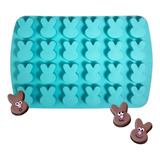 * Molde Silicon 24 Caras Conejo Pascua Choco Jabon Fondant