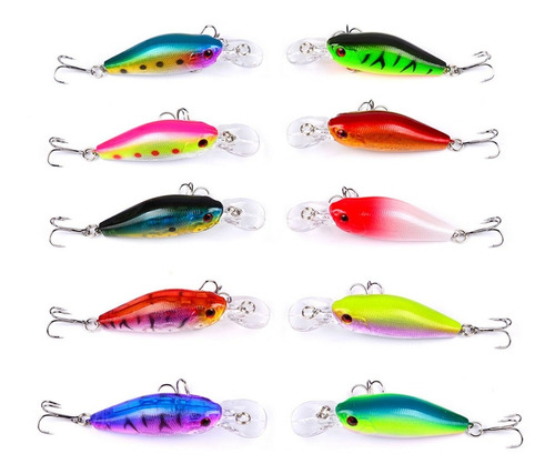 10 Señuelos Pesca Rapala Minnow 7cm Lenguados Corvina Trucha