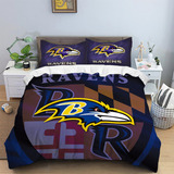 Cama Doble, Juego De Colcha Baltimore Raven De La Nfl 0