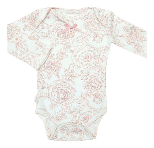 Body Antoinette Mini Anima Manga Larga Interlock Bebe Rosa