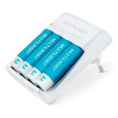 Carregador De Pilhas Com 4 Pilhas Aa Recarregáveis Bivolt | Frete grátis