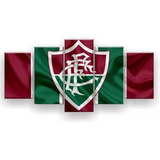 Quadro Para Sala E Quarto  Mosaico 5 Peças Fluminense Hd 