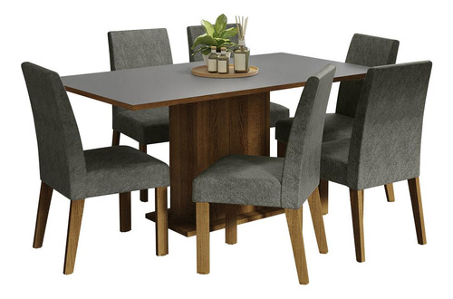 Juego Comedor Mesa Tapa Madera 6 Sillas Renata Madesa M/g/p