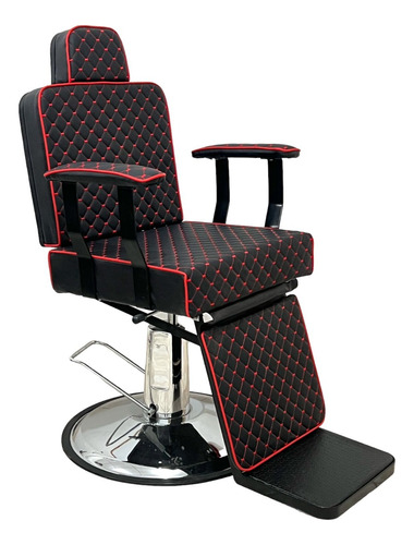 Poltrona Cadeira Reclinável De Barbeiro E Salão Suiça Black
