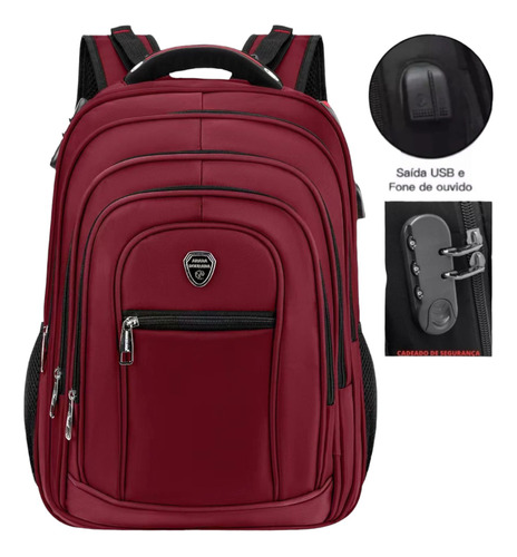 Mochila Masculina Impermeável Grande Notebook  Reforçada Usb