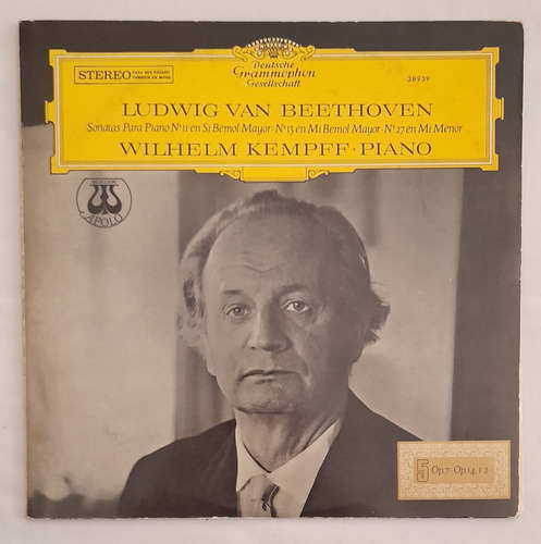 Vg Vinilo Wilhelm Kempff Piano Beethoven Sonatas 11, 13 Y 27