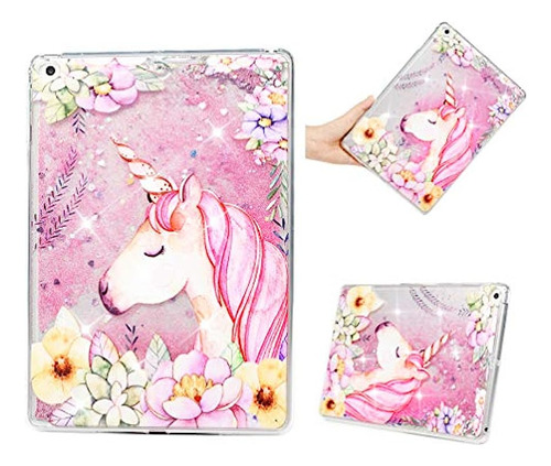 iPad Air 2, iPad Air Case, Glitter 3d Tablet Líquido F...