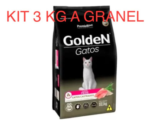 Kit 3 Kg Ração A Granel Golden Para Gatos Castrados 