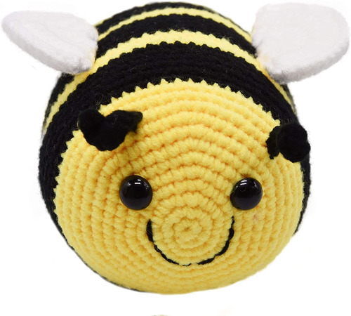 Hecho A Mano Crochet Fuzzy Bumblebee Relleno Animal Con...