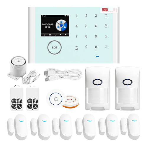 Sistema De Alarma Alexa Tuya En Control Compatible Wifi+gsm+