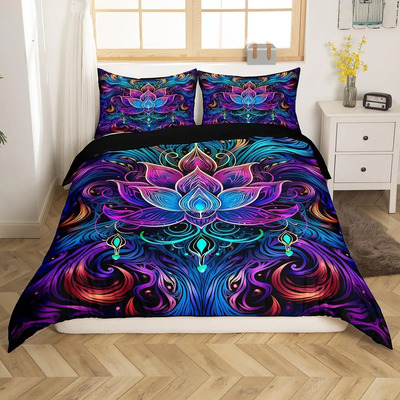 Erosebridal Bohemian Lotus Funda De Edredón Queen Para Adult