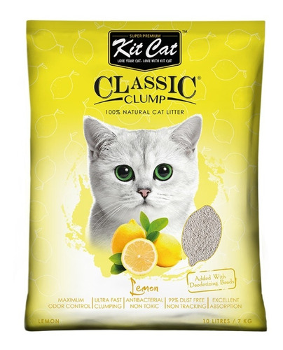 Arena Sanitaria Kit Cat Classic Clump Limon 20kg - Aquarift