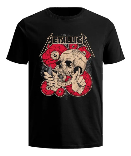 Playera Metallica Metal Rock Camiseta Hombre Calavera Skull