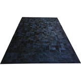 Tapete De Couro Preto Natural 2,00x3,00 Com Borda Pç 10x10cm Cor Outro