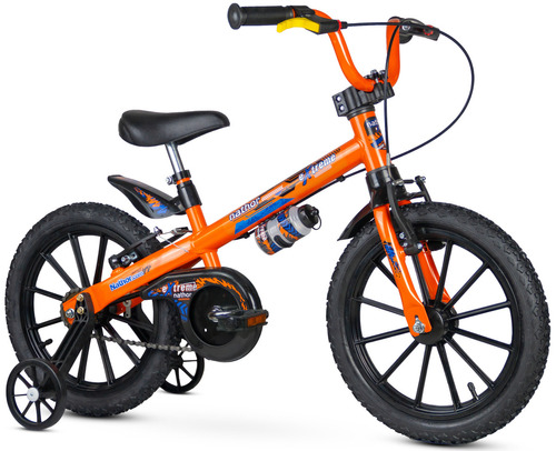 Bicicleta Infantil Aro 16 Aluminio - Extreme Laranja Aço Carbono - Nathor