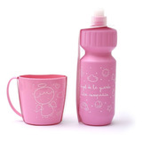 Combo Kit Primera Taza Y Botella Con Pico Niños Niñas Jardín