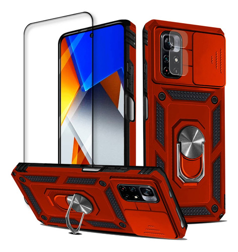 Funda Uso Rudo Para Xiaomi Poco Redmi + Kit 2 Micas Cristal