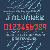 Tipografía Manchester City Tour Asia 23-24 Y Editable  