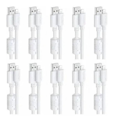 Pack De 10 Cables Compatible iPhone De 1.5m Usb 2.0 1hora